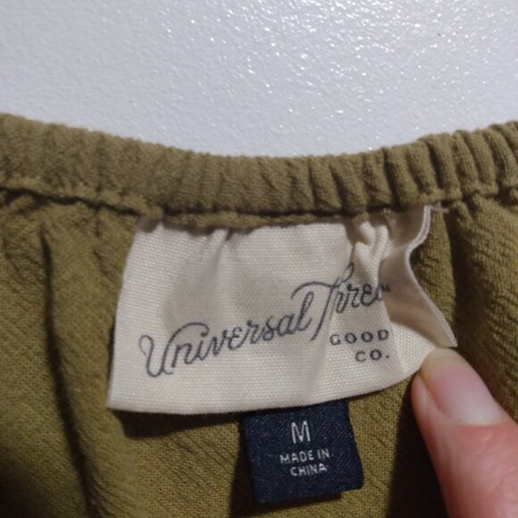 Olive Green Puff Sleeve Cottagcore Peasant Dress - Picture 2 of 4